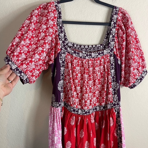 Anthropologie Maeve Short-Sleeve Square-Neck Midi Dress Size Small Petite - Picture 6 of 10